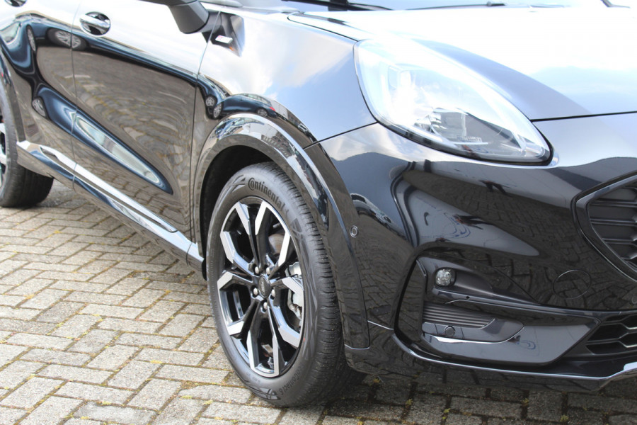 Ford Puma 1.0-155pk EcoBoost Hybrid ST-Line X. Luxe Ford Puma, slechts 9.100km ! Autm. airco, navigatie, telefoonvoorb., adaptieve cruise cntrl, LM wielen, stoel-, stuur- en voorraamverw., side- en lane assist, LED verlichting, camera, parkeersensoren v+a etc.