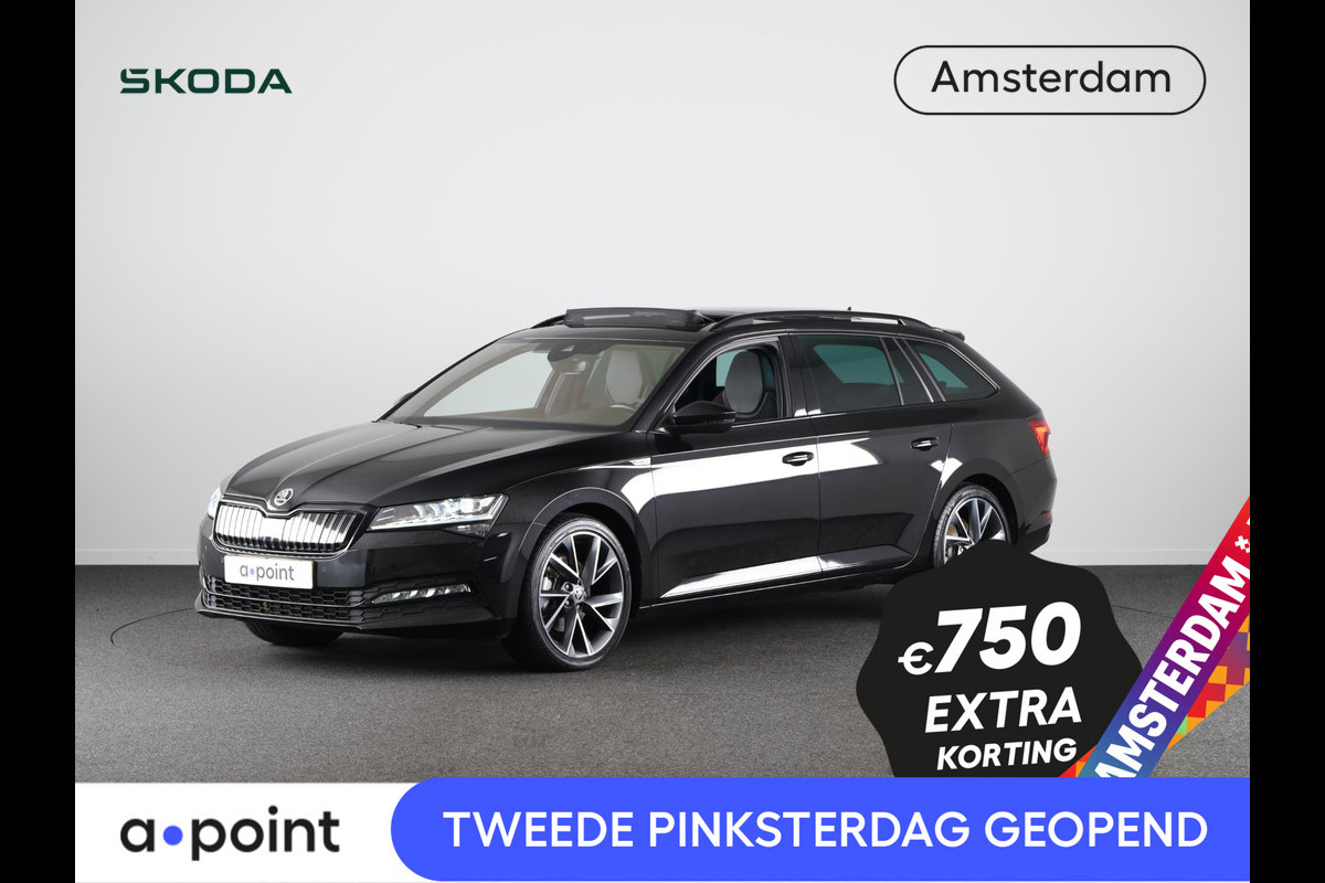 Škoda Superb Combi 1.4 TSI iV Sportline Business 218pk | Panoramadak | Adaptieve cruise controle | Verwarmbare voorstoelen en achterbank