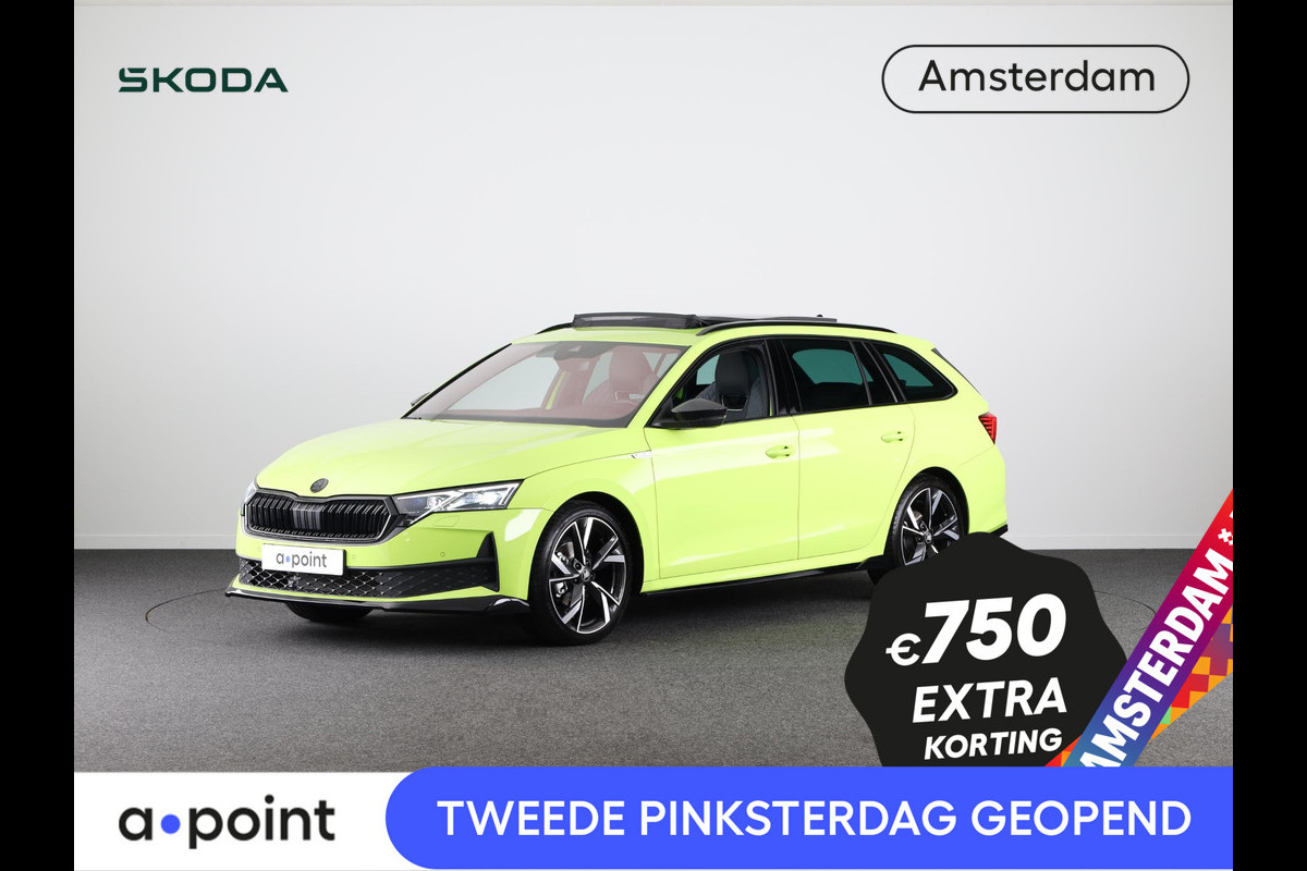 Škoda Octavia Combi 1.5 TSI MHEV Sportline Business Led Matrix | 19 inch | Black pakket | Panoramadak | Elek. stoel | Stoelverwarming voor + achter | Travel Assist | Adaptive Cruise Škoda Octavia Combi 1.5 TSI MHEV Sportline Business Led Matrix | 19 inch | Black pakket | Panoramadak | Elek. stoel | Stoelverwarming voor + achter | Travel Assist | Adaptive Cruise