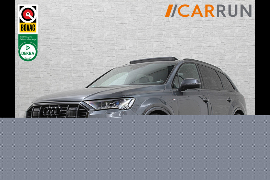 Audi Q7 55 TFSI e 381PK S-Line | RS-Stoelen | 360 Camera | ACC | Panorama | Laser-LED | Soft-Close | Luchtvering | Ambiente Led | Stuur verwarming | Memory | Zonneschermen | Black optic | Bovag garantie.