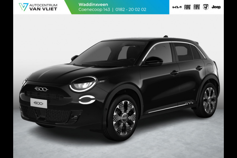 Fiat 600 1.2 Hybrid La Prima | Leder | Stoelmassage | Trekhaak | Camera| Carplay | Adapt. Cruise | Winter Pack