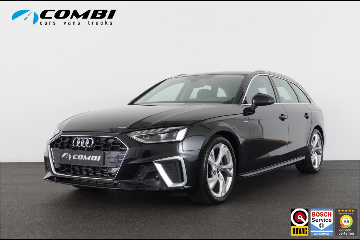 Audi A4 Avant 35 TFSI S line > Mythos Black/Leer/Virtual cockpit/Carplay/Stoelverwarming... Audi A4 Avant 35 TFSI S line > Mythos Black/Leer/Virtual cockpit/Carplay/Stoelverwarming...