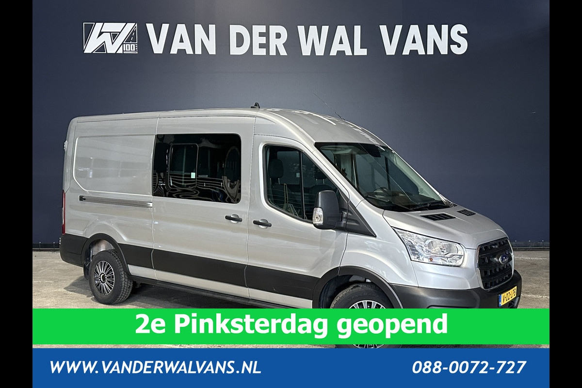 Ford Transit 2.0 TDCI 131pk L3H2 Dubbele Cabine Euro6 Airco | 6-Zits | 2500kg Trekhaak | Cruisecontrol Parkeersensoren, Verwarmde voorruit