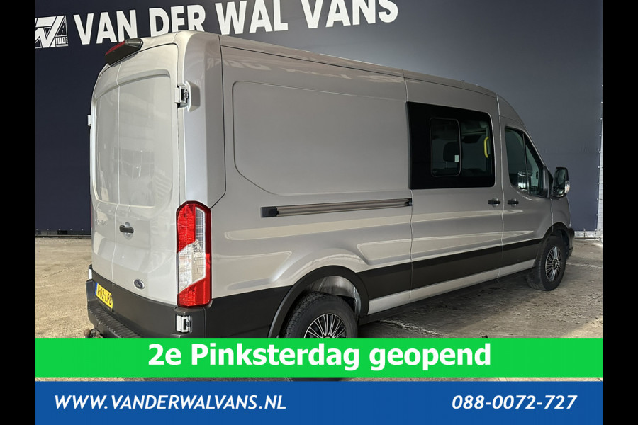 Ford Transit 2.0 TDCI 131pk L3H2 Dubbele Cabine Euro6 Airco | 6-Zits | 2500kg Trekhaak | Cruisecontrol Parkeersensoren, Verwarmde voorruit