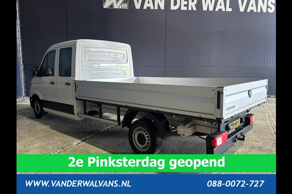 Volkswagen Crafter 2.0 TDI 140 pk Pick up Open laadbak Dubbele Cabine Euro6 Airco | 7-Zits | Navigatie | 2800kg Trekhaak Apple Carplay, Android Auto, Cruisecontrol, Chauffeursstoel