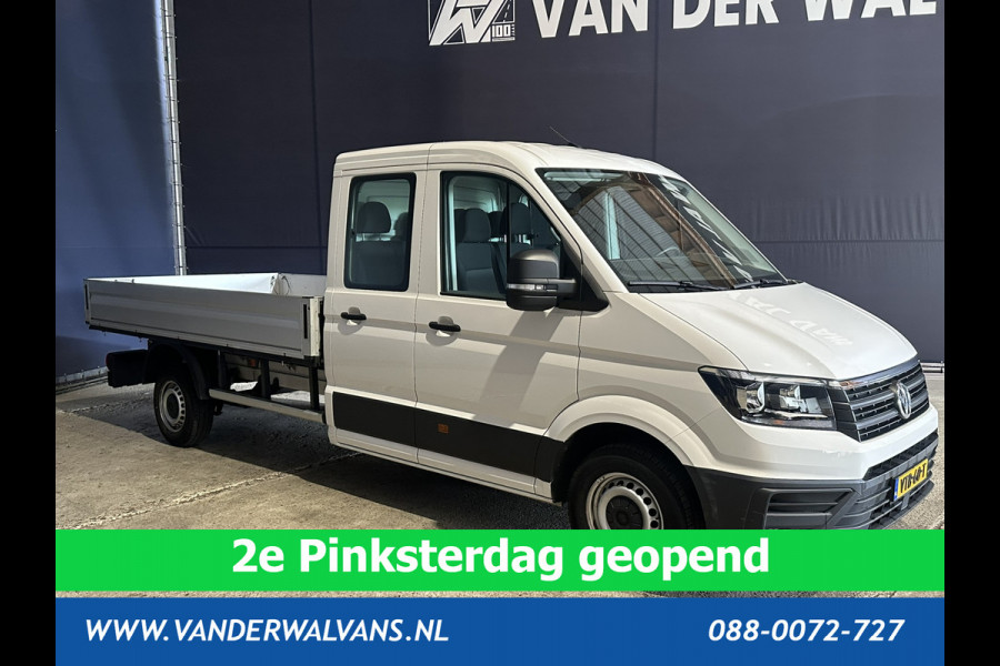 Volkswagen Crafter 2.0 TDI 140 pk Pick up Open laadbak Dubbele Cabine Euro6 Airco | 7-Zits | Navigatie | 2800kg Trekhaak Apple Carplay, Android Auto, Cruisecontrol, Chauffeursstoel