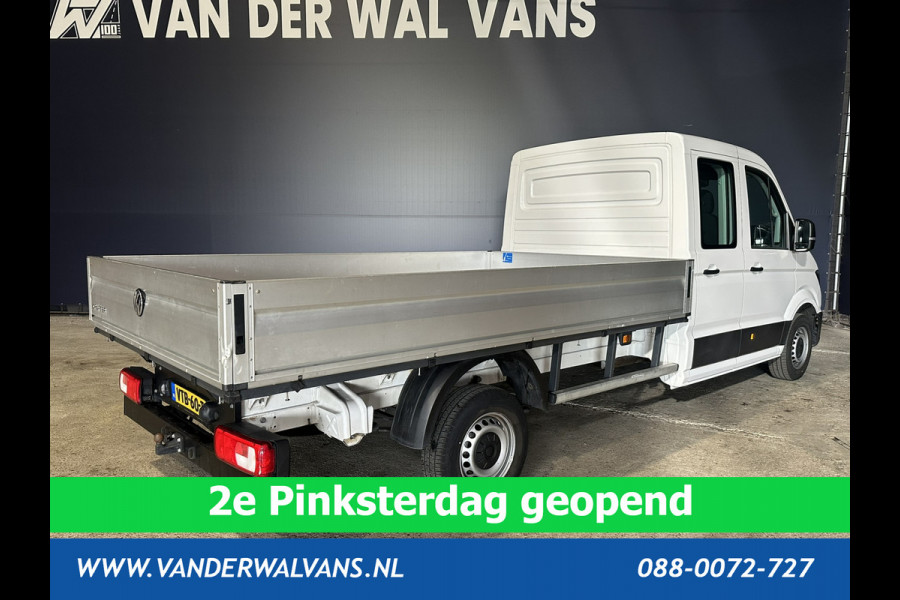 Volkswagen Crafter 2.0 TDI 140 pk Pick up Open laadbak Dubbele Cabine Euro6 Airco | 7-Zits | Navigatie | 2800kg Trekhaak Apple Carplay, Android Auto, Cruisecontrol, Chauffeursstoel