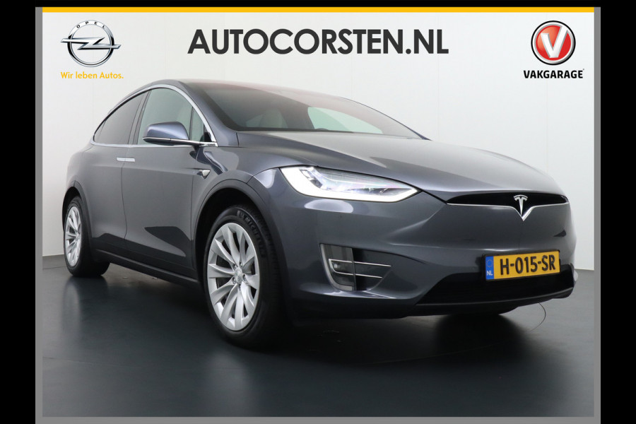 Tesla Model X Long Range 100kwh AWD 541PK 7-Persoons Leder Trekhaak Premium Audio FSD-3 Computer Autopilot Camera's Navi Ecc Stuur+Stoelverwar Adaptive Led Koplampen Panoramische voorruit Lmv Adap.onderstel Performance Pack Ambiente Verlichting Wifi Verkeersborddetectie Garantie op accu en motor tot 06-05-2028 / 240.000km Trekgewicht 2.250KG Nieuwprijs €100.500