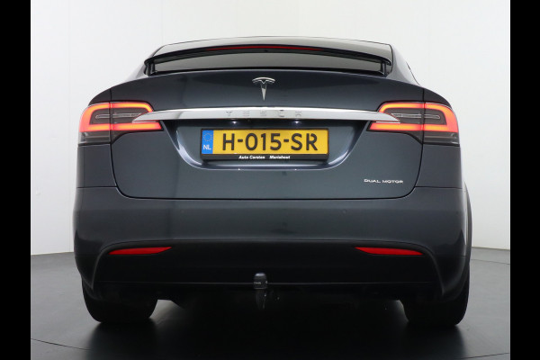 Tesla Model X Long Range 100kwh AWD 541PK 7-Persoons Leder Trekhaak Premium Audio FSD-3 Computer Autopilot Camera's Navi Ecc Stuur+Stoelverwar Adaptive Led Koplampen Panoramische voorruit Lmv Adap.onderstel Performance Pack Ambiente Verlichting Wifi Verkeersborddetectie Garantie op accu en motor tot 06-05-2028 / 240.000km Trekgewicht 2.250KG Nieuwprijs €100.500