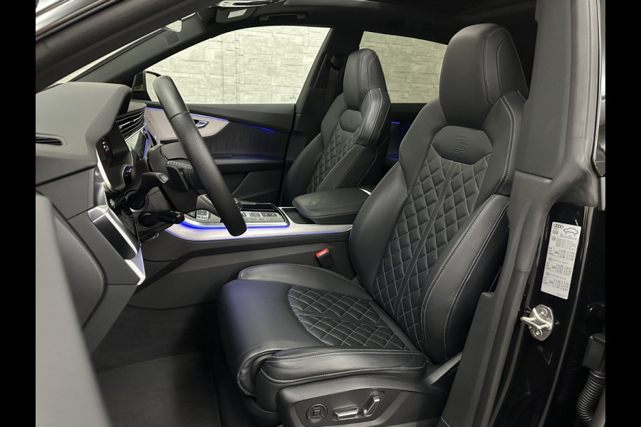 Audi Q8 60 TFSI e 462pk S-Line Competition | RS-Seats | 360 Camera | ACC | Panorama | Luchtvering | B&O Sound | Head-Up | LED-Matrix | Trekhaak | Memory | Stuurverwarming | Sfeerverlichting | Keyless-Entry | Black-Optic | Standkachel | Rijklaar incl. Bovag Garantie.