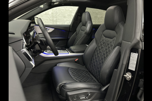Audi Q8 60 TFSI e 462pk S-Line Competition | RS-Seats | 360 Camera | ACC | Panorama | Luchtvering | B&O Sound | Head-Up | LED-Matrix | Trekhaak | Memory | Stuurverwarming | Sfeerverlichting | Keyless-Entry | Black-Optic | Standkachel | Rijklaar incl. Bovag Garantie.