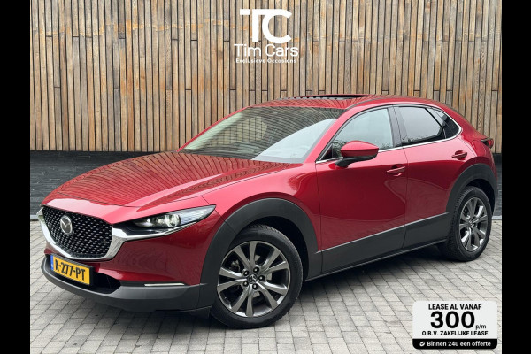 Mazda CX-30 2.0 e-SkyActiv-X M Hybrid Luxury Automaat | Open dak | Bordeauxrode lak | Stoel en- Stuurwielverwarming | Rondomzicht camera | A