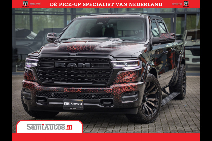 Dodge Ram COBRA EDITION | All-In Prijs | 1500 Limited Night High Output 540HP 706Nm | Massage + Full Option | De Meest Luxe en Volle Pick- Comfortabele Dubbele Cabine met Royale 5 Zitplaatsen | BPM vrij | Nu Leverbaar uit Voorraad | Voorraad Nr 2335 - 5153 |