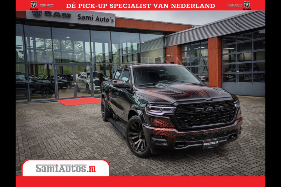 Dodge Ram COBRA EDITION | All-In Prijs | 1500 Limited Night High Output 540HP 706Nm | Massage + Full Option | De Meest Luxe en Volle Pick- Comfortabele Dubbele Cabine met Royale 5 Zitplaatsen | BPM vrij | Nu Leverbaar uit Voorraad | Voorraad Nr 2335 - 5153 |