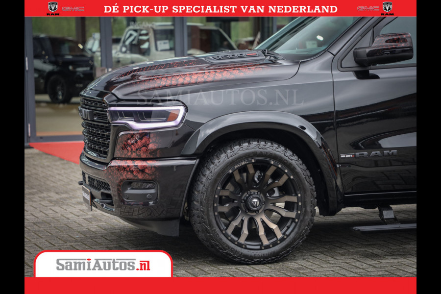 Dodge Ram COBRA EDITION | All-In Prijs | 1500 Limited Night High Output 540HP 706Nm | Massage + Full Option | De Meest Luxe en Volle Pick- Comfortabele Dubbele Cabine met Royale 5 Zitplaatsen | BPM vrij | Nu Leverbaar uit Voorraad | Voorraad Nr 2335 - 5153 |