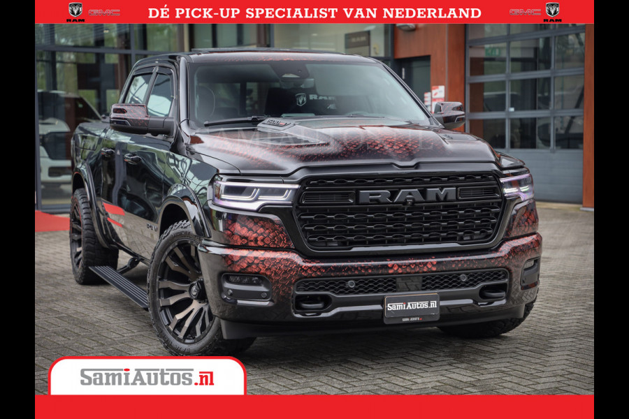 Dodge Ram COBRA EDITION | All-In Prijs | 1500 Limited Night High Output 540HP 706Nm | Massage + Full Option | De Meest Luxe en Volle Pick- Comfortabele Dubbele Cabine met Royale 5 Zitplaatsen | BPM vrij | Nu Leverbaar uit Voorraad | Voorraad Nr 2335 - 5153 |