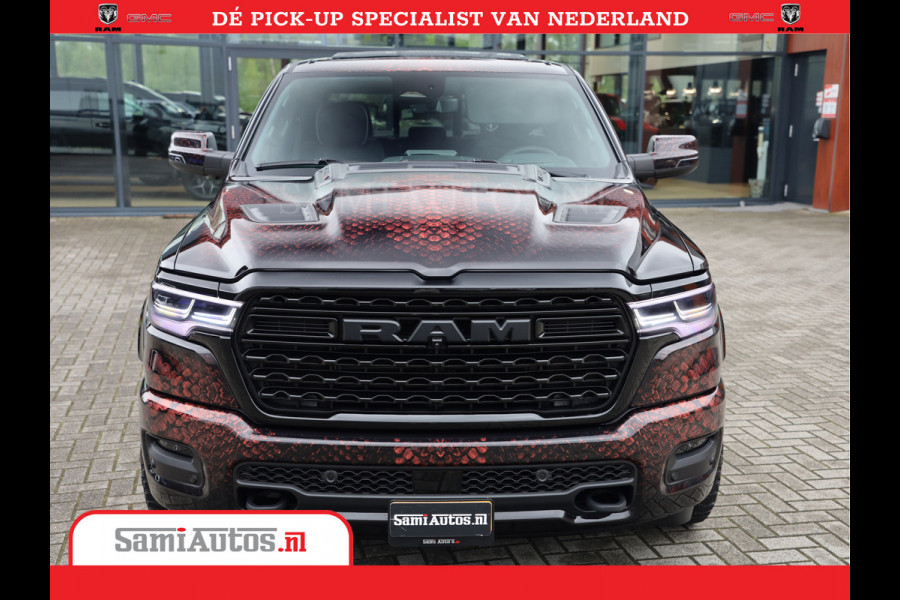 Dodge Ram COBRA EDITION | All-In Prijs | 1500 Limited Night High Output 540HP 706Nm | Massage + Full Option | De Meest Luxe en Volle Pick- Comfortabele Dubbele Cabine met Royale 5 Zitplaatsen | BPM vrij | Nu Leverbaar uit Voorraad | Voorraad Nr 2335 - 5153 |