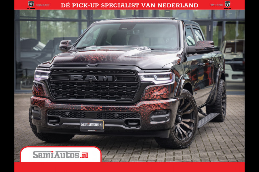 Dodge Ram COBRA EDITION | All-In Prijs | 1500 Limited Night High Output 540HP 706Nm | Massage + Full Option | De Meest Luxe en Volle Pick- Comfortabele Dubbele Cabine met Royale 5 Zitplaatsen | BPM vrij | Nu Leverbaar uit Voorraad | Voorraad Nr 2335 - 5153 |
