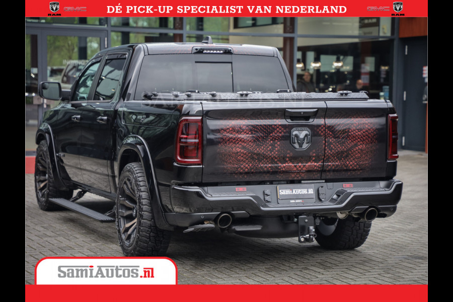 Dodge Ram COBRA EDITION | All-In Prijs | 1500 Limited Night High Output 540HP 706Nm | Massage + Full Option | De Meest Luxe en Volle Pick- Comfortabele Dubbele Cabine met Royale 5 Zitplaatsen | BPM vrij | Nu Leverbaar uit Voorraad | Voorraad Nr 2335 - 5153 |