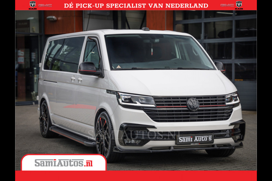 Volkswagen Transporter 2.0 TDI DC L2H1 30 Bulli 6 Persoons | Zeer Dik | In Zeer Goede Conditie | Comfortabele Dubbele Cabine met 6 Zitplaatsen | Body Kit | 20 Inch Brede Zwarte Wielen | Full Led | Camera | 2X Schuif Deuren |
