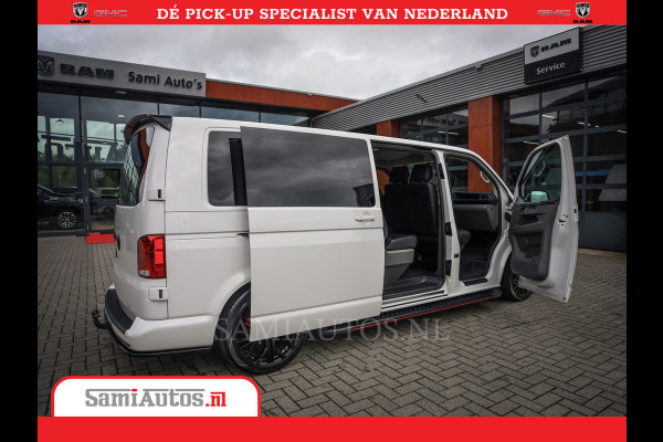 Volkswagen Transporter 2.0 TDI DC L2H1 30 Bulli 6 Persoons | Zeer Dik | In Zeer Goede Conditie | Comfortabele Dubbele Cabine met 6 Zitplaatsen | Body Kit | 20 Inch Brede Zwarte Wielen | Full Led | Camera | 2X Schuif Deuren |