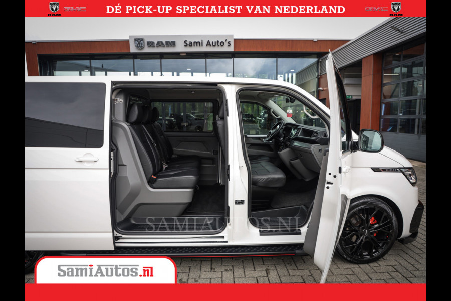 Volkswagen Transporter 2.0 TDI DC L2H1 30 Bulli 6 Persoons | Zeer Dik | In Zeer Goede Conditie | Comfortabele Dubbele Cabine met 6 Zitplaatsen | Body Kit | 20 Inch Brede Zwarte Wielen | Full Led | Camera | 2X Schuif Deuren |