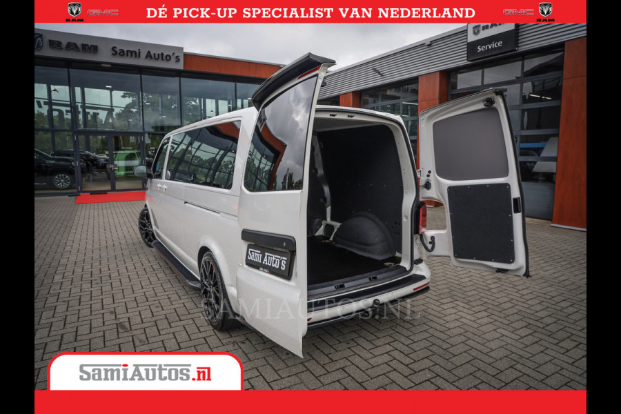 Volkswagen Transporter 2.0 TDI DC L2H1 30 Bulli 6 Persoons | Zeer Dik | In Zeer Goede Conditie | Comfortabele Dubbele Cabine met 6 Zitplaatsen | Body Kit | 20 Inch Brede Zwarte Wielen | Full Led | Camera | 2X Schuif Deuren |