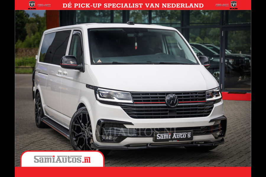 Volkswagen Transporter 2.0 TDI DC L2H1 30 Bulli 6 Persoons | Zeer Dik | In Zeer Goede Conditie | Comfortabele Dubbele Cabine met 6 Zitplaatsen | Body Kit | 20 Inch Brede Zwarte Wielen | Full Led | Camera | 2X Schuif Deuren |