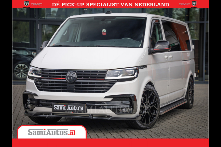 Volkswagen Transporter 2.0 TDI DC L2H1 30 Bulli 6 Persoons | Zeer Dik | In Zeer Goede Conditie | Comfortabele Dubbele Cabine met 6 Zitplaatsen | Body Kit | 20 Inch Brede Zwarte Wielen | Full Led | Camera | 2X Schuif Deuren |