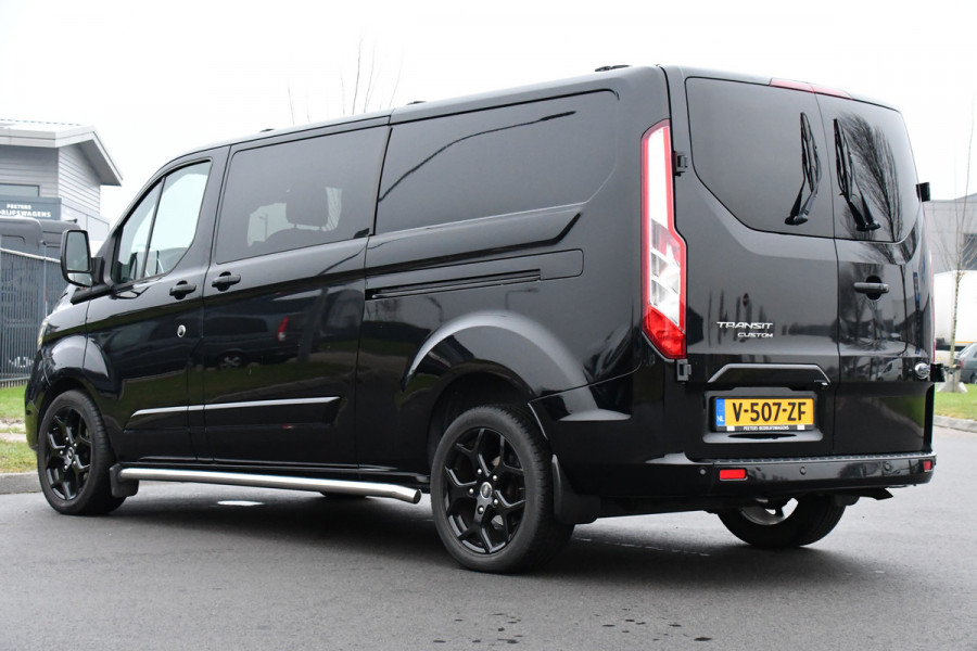 Ford Transit Custom 300 2.0 TDCI L2H1 DC Black Edition Camera, Adaptieve Cruise, 170Pk, Carplay, Automaat, Leder, Multimedia, Sensoren, 2 x Schuifdeur, UNIEK!
