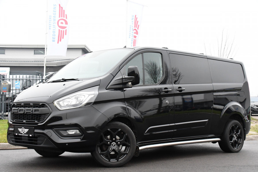 Ford Transit Custom 300 2.0 TDCI L2H1 DC Black Edition Camera, Adaptieve Cruise, 170Pk, Carplay, Automaat, Leder, Multimedia, Sensoren, 2 x Schuifdeur, UNIEK!