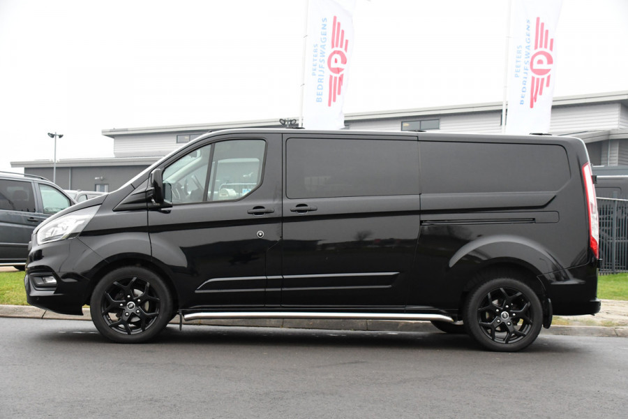 Ford Transit Custom 300 2.0 TDCI L2H1 DC Black Edition Camera, Adaptieve Cruise, 170Pk, Carplay, Automaat, Leder, Multimedia, Sensoren, 2 x Schuifdeur, UNIEK!