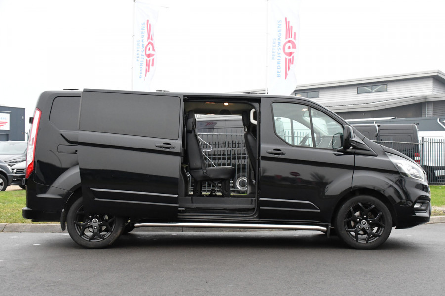 Ford Transit Custom 300 2.0 TDCI L2H1 DC Black Edition Camera, Adaptieve Cruise, 170Pk, Carplay, Automaat, Leder, Multimedia, Sensoren, 2 x Schuifdeur, UNIEK!