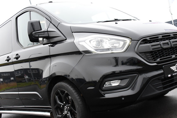 Ford Transit Custom 300 2.0 TDCI L2H1 DC Black Edition Camera, Adaptieve Cruise, 170Pk, Carplay, Automaat, Leder, Multimedia, Sensoren, 2 x Schuifdeur, UNIEK!