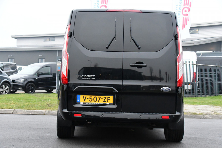Ford Transit Custom 300 2.0 TDCI L2H1 DC Black Edition Camera, Adaptieve Cruise, 170Pk, Carplay, Automaat, Leder, Multimedia, Sensoren, 2 x Schuifdeur, UNIEK!