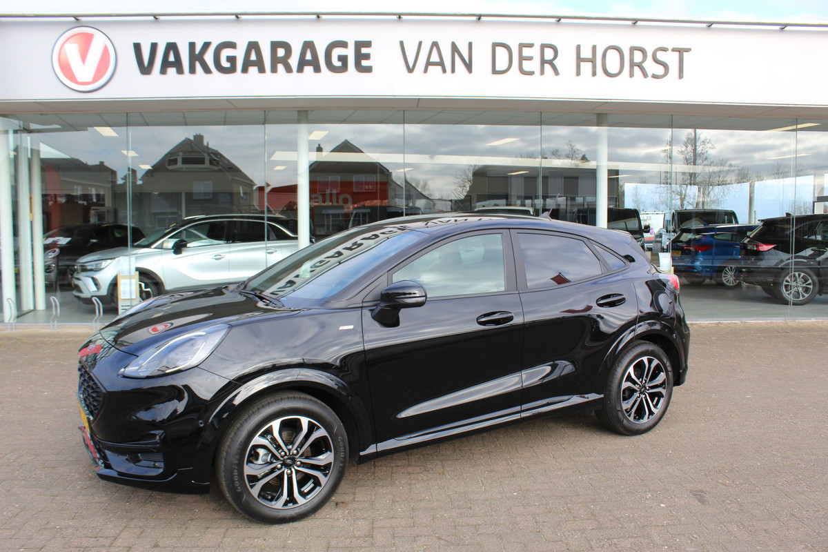 Ford Puma 1.0-125pk EcoBoost Hybrid ST-Line. April 2024 ! Slechts 7.400km ! Autm. airco, navigatie, telefoonvoorb., camera, pdc v+a, parkeerassistent, LED verl., metallic lak, LM wielen, stoel-, stuur- en voorraamverw., lane- en sideassist, adapt. cruise cntrl etc Ford Puma 1.0-125pk EcoBoost Hybrid ST-Line. April 2024 ! Slechts 7.400km ! Autm. airco, navigatie, telefoonvoorb., camera, pdc v+a, parkeerassistent, LED verl., metallic lak, LM wielen, stoel-, stuur- en voorraamverw., lane- en sideassist, adapt. cruise cntrl etc