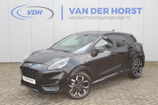 Ford Puma 1.0-155pk EcoBoost Hybrid ST-Line X. Luxe Ford Puma, slechts 9.100km ! Autm. airco, navigatie, telefoonvoorb., adaptieve cruise cntrl, LM wielen, stoel-, stuur- en voorraamverw., side- en lane assist, LED verlichting, camera, parkeersensoren v+a etc.