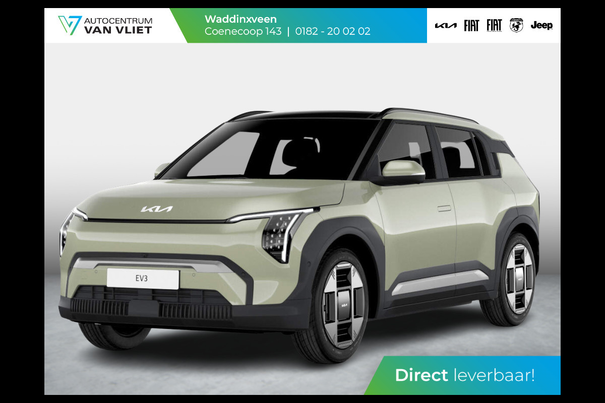 Kia EV3 Air 58.3 kWh ANWB Private Lease v.a. € 449,- | Uit voorraad leverbaar | Navi | 17" | Adapt. Cruise | Clima | PDC | Dakrails | Kia EV3 Air 58.3 kWh ANWB Private Lease v.a. € 449,- | Uit voorraad leverbaar | Navi | 17" | Adapt. Cruise | Clima | PDC | Dakrails |