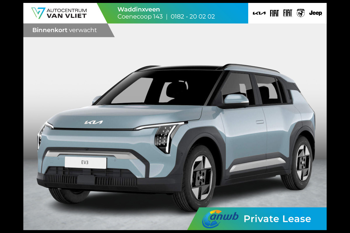 Kia EV3 Plus 81.4 kWh | ANWB Private Lease v.a. € 534,- | Levering Sep | 600km Rijbereik | Navi | 17" | Adapt. Cruise | Clima | PDC | Dakrails | Stoel&Stuurverw. | Priv Glass | BSM | Kia EV3 Plus 81.4 kWh | ANWB Private Lease v.a. € 534,- | Levering Sep | 600km Rijbereik | Navi | 17" | Adapt. Cruise | Clima | PDC | Dakrails | Stoel&Stuurverw. | Priv Glass | BSM |