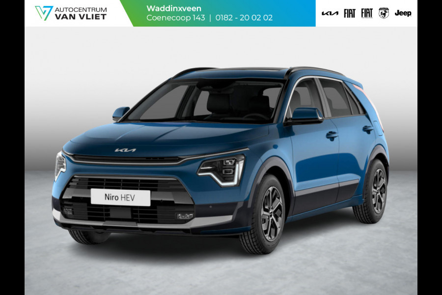 Kia Niro 1.6 GDi Hybrid DynamicPlusLine Privatelease vanaf € 494,00|Snelle Levering | LED | Clima | Navi | Carplay | Stoel&Stuur Verwarming | Schuif-/Kanteldak | Head-up display