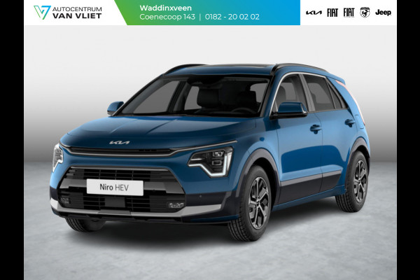 Kia Niro 1.6 GDi Hybrid DynamicPlusLine ANWB Private Lease v.a. € 484,- |Snelle Levering | LED | Clima | Navi | Carplay | Stoel&Stuur Verwarming | Schuif-/Kanteldak | Head-up display