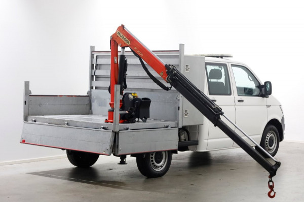 Volkswagen Transporter T6 2.0 TDI 150pk Lang D.C. Open laadbak met Palfinger laadkraan 08-2017