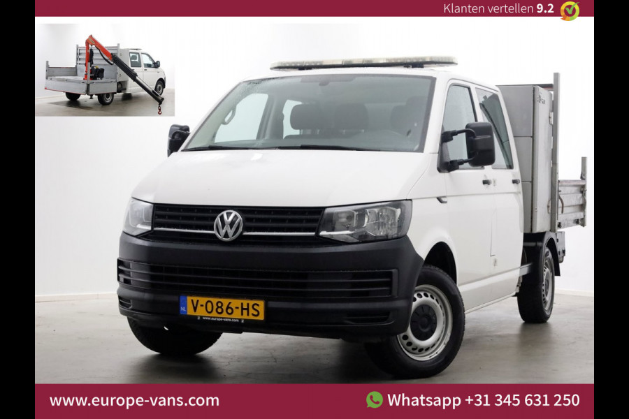 Volkswagen Transporter T6 2.0 TDI 150pk Lang D.C. Open laadbak met Palfinger laadkraan 08-2017