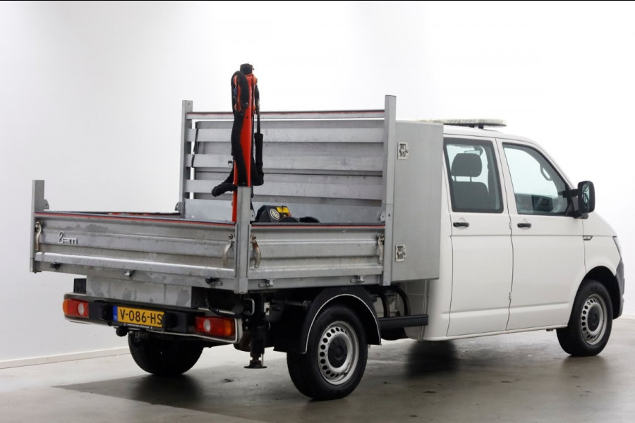 Volkswagen Transporter T6 2.0 TDI 150pk Lang D.C. Open laadbak met Palfinger laadkraan 08-2017