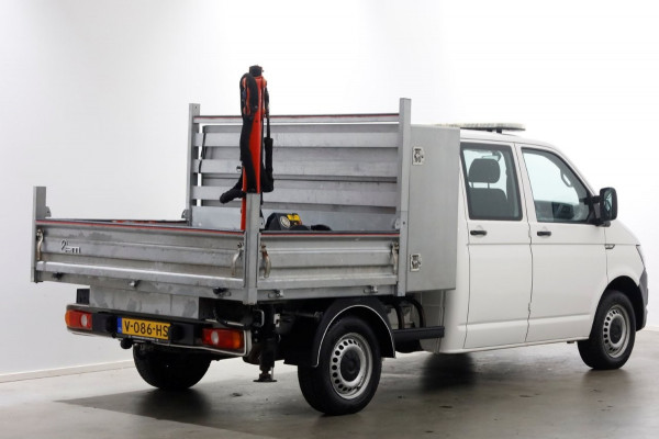 Volkswagen Transporter T6 2.0 TDI 150pk Lang D.C. Open laadbak met Palfinger laadkraan 08-2017