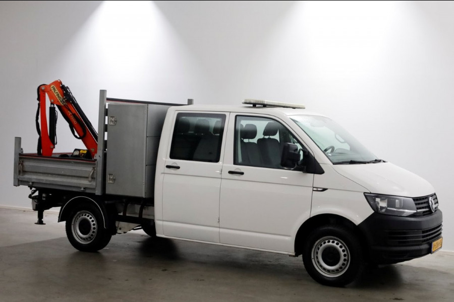 Volkswagen Transporter T6 2.0 TDI 150pk Lang D.C. Open laadbak met Palfinger laadkraan 08-2017
