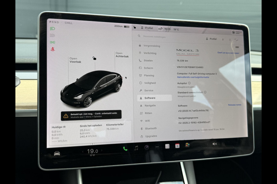 Tesla Model 3 Long Range AWD 75 kWh 1e Eigenaar,Autopilot,Panodak,BTW Auto,Leder,360 Camera,NL Auto,N.A.P,Nieuwe APK bij Aflevering