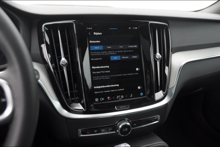 Volvo V60 T6 350PK Automaat Plus Dark / Adaptive cruise control / Elektrische stoelen / Harman Kardon audio / Trekhaak / Pilot assist / BLIS / Stoel en stuur verwarming / Elektrische achterklep / Parkeersensoren met 360 camera / Google infotainment