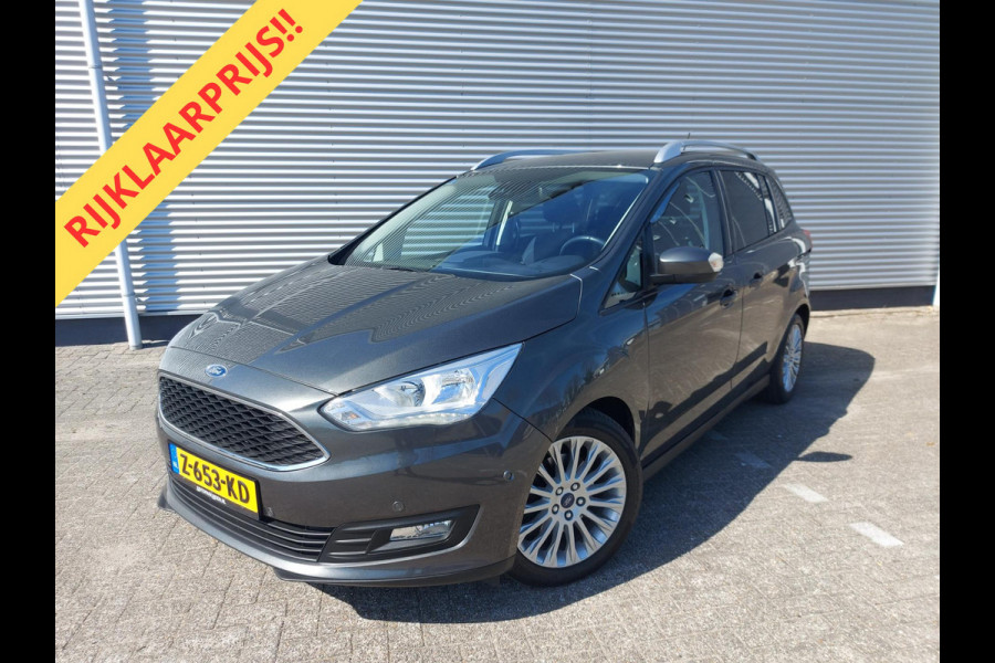 Ford Grand C-Max 1.0 Titanium, airco,cruise,navigatie/camera,stoel/stuurverwarming,voorruit verwarmd,parkeersensoren,