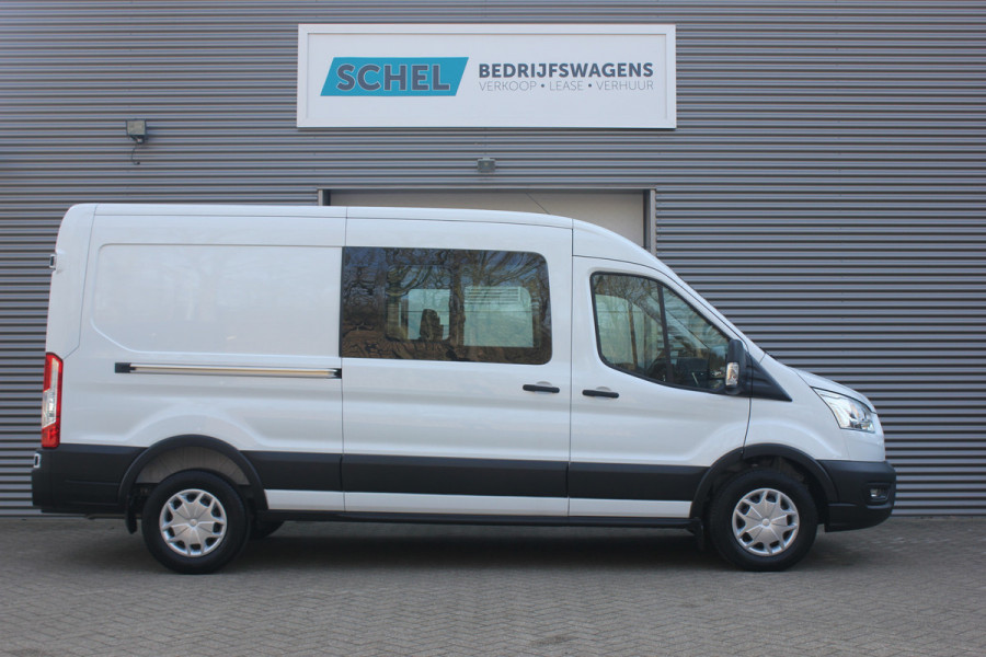 Ford Transit 350 2.0 TDCI 165pk L3H2 Dubbel Cabine Trend 6 zits - Carplay - Trekhaak - Camera - 2800kg Trekgewicht - Rijklaar